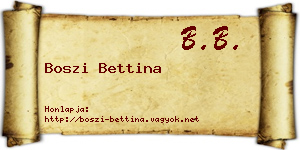 Boszi Bettina névjegykártya